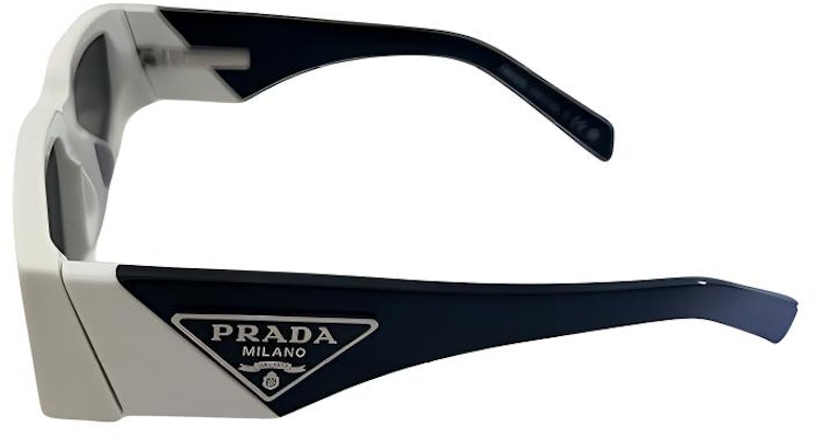 프라다 유니섹스 로고 템플 화이트 아세테이트 선글라스 0PR09ZSF1425S055 Lookbook 프라다 유니섹스 로고 템플 화이트 아세테이트 선글라스 0PR09ZSF1425S055