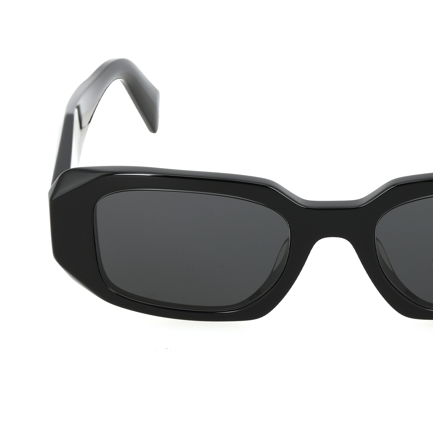 Details for PRADA 男女不對稱黑色墨鏡 側邊浮雕Logo醋酸框 0PR-17WS-1AB5S0