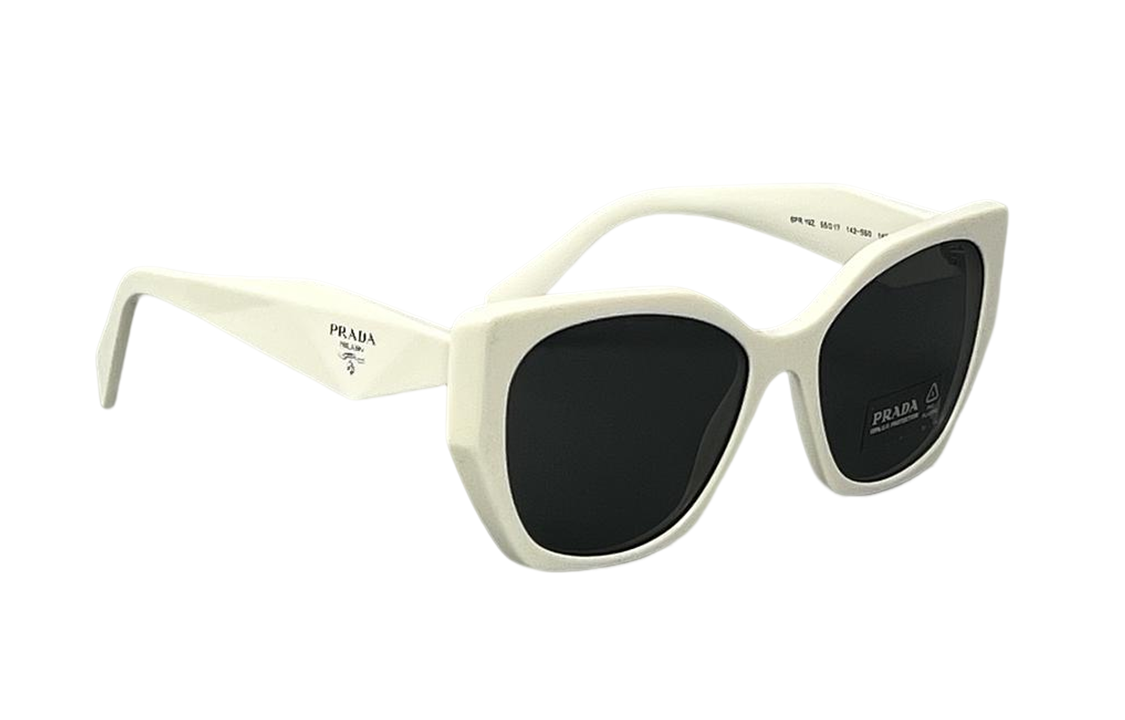 PRADA Unisex Irregular White Sunglasses with Lettered Temples 0PR19ZS 1425S0 圖 3