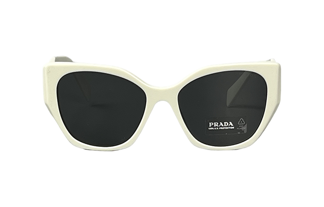 PRADA Unisex Irregular White Sunglasses with Lettered Temples 0PR19ZS 1425S0 圖 4
