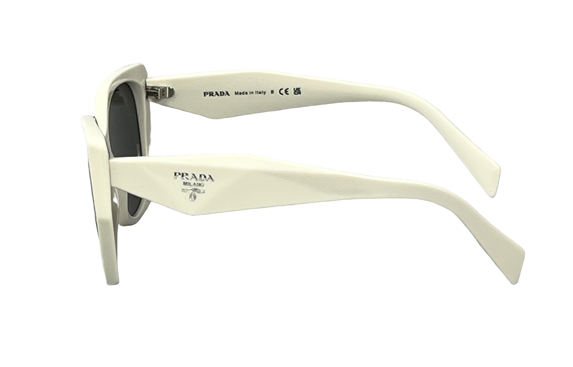 PRADA Unisex Irregular White Sunglasses with Lettered Temples 0PR19ZS 1425S0 圖 5