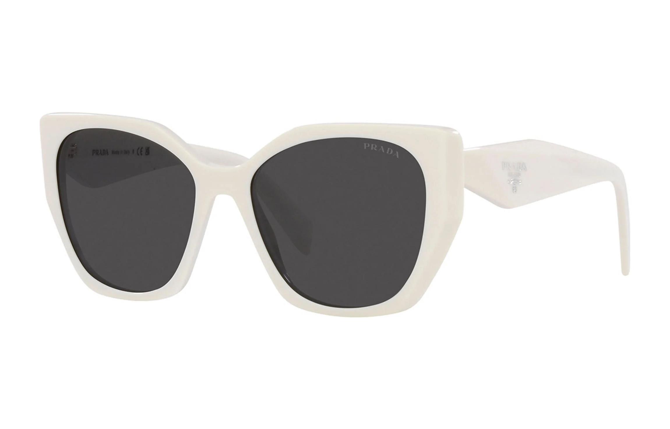 PRADA Unisex White Sunglasses with Logo, Irregular Frame for Trendy Couples. PR19ZS1425S0 圖 2