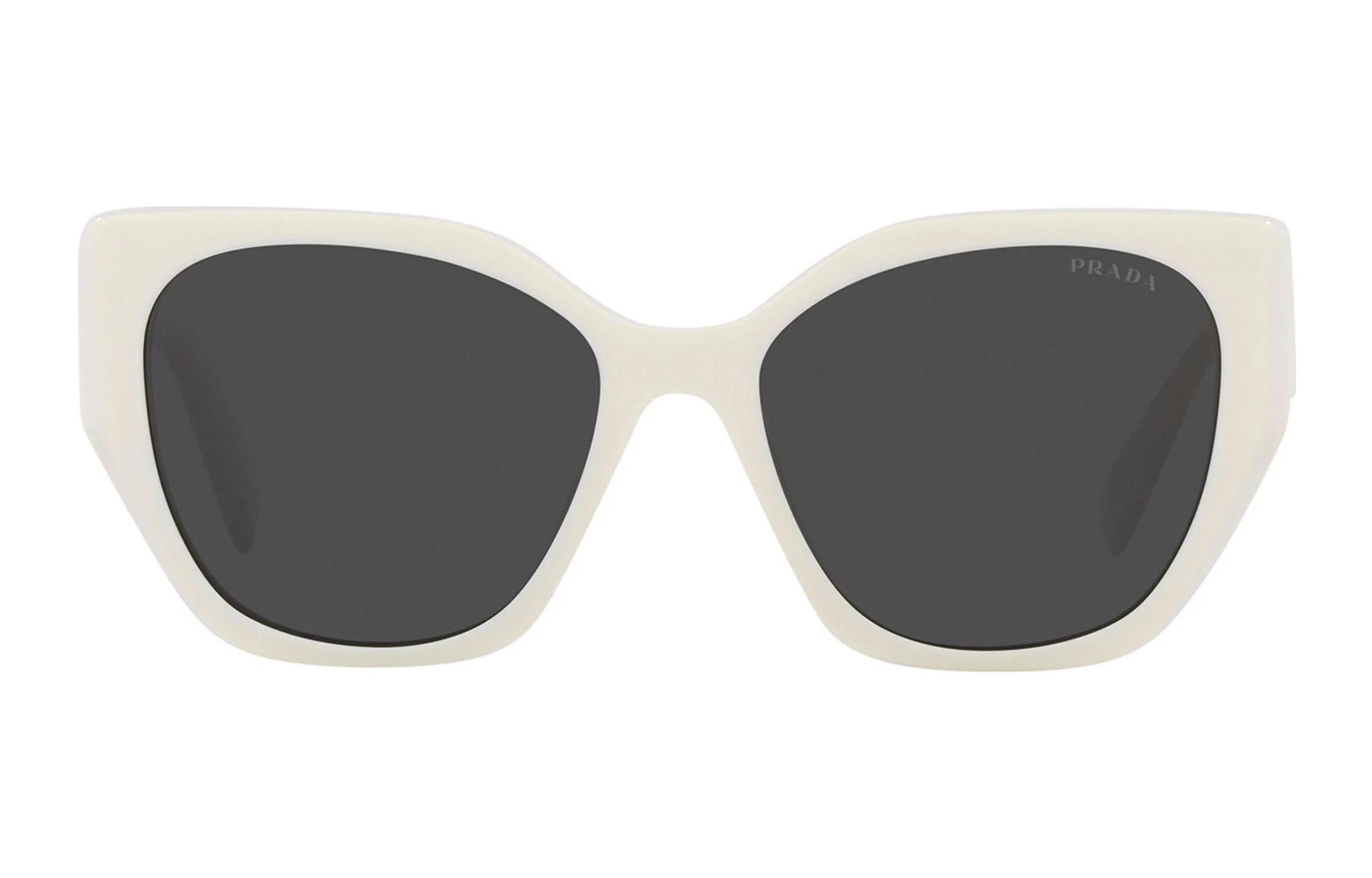PRADA Unisex White Sunglasses with Logo, Irregular Frame for Trendy Couples. PR19ZS1425S0 圖 3
