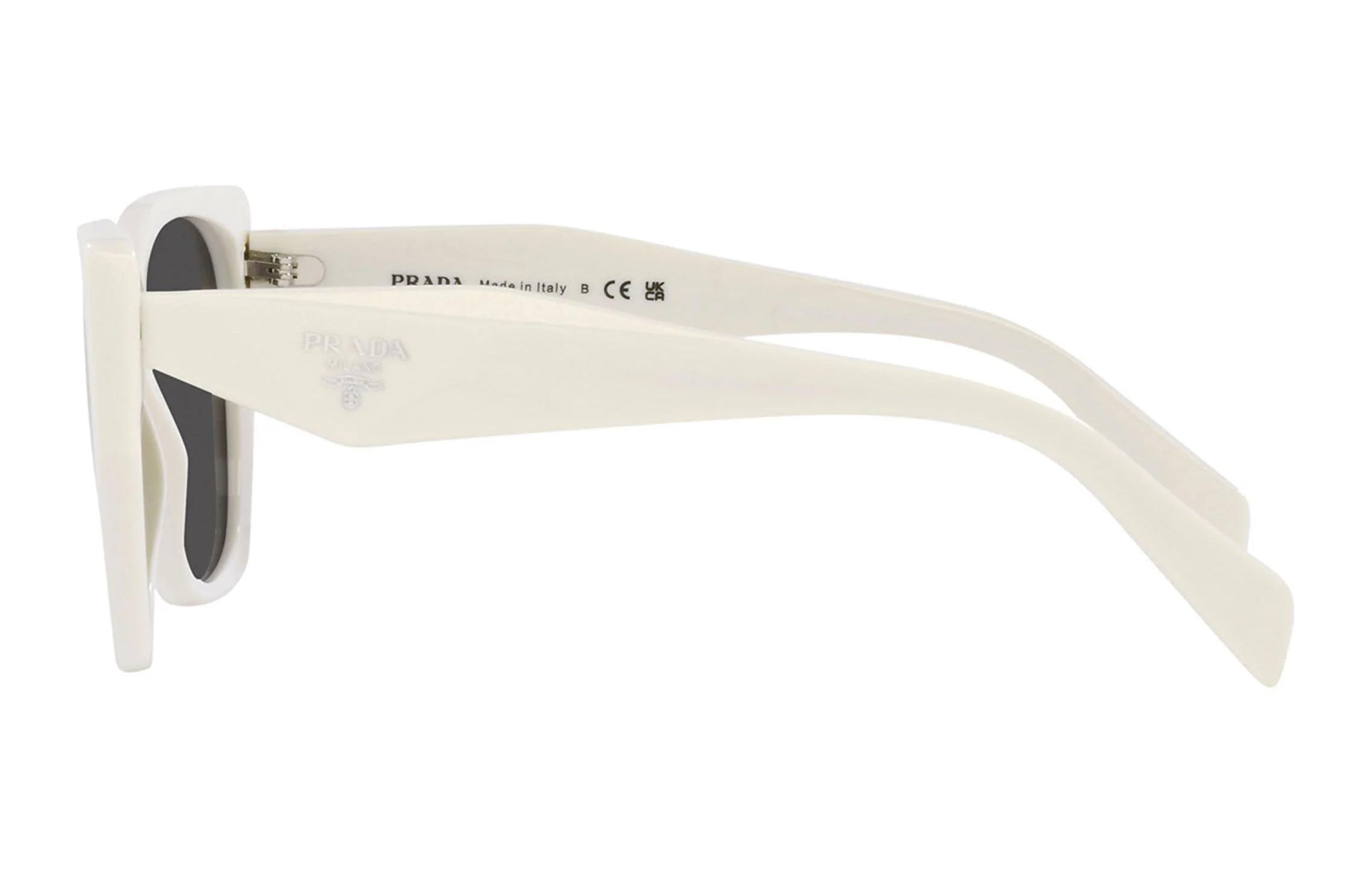 PRADA Unisex White Sunglasses with Logo, Irregular Frame for Trendy Couples. PR19ZS1425S0 圖 4