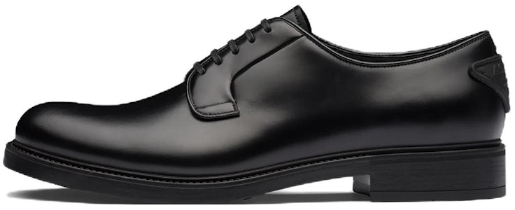 普拉達 拉絨皮革時尚系帶鞋 黑色 Buy 普拉達 拉絨皮革時尚系帶鞋 黑色