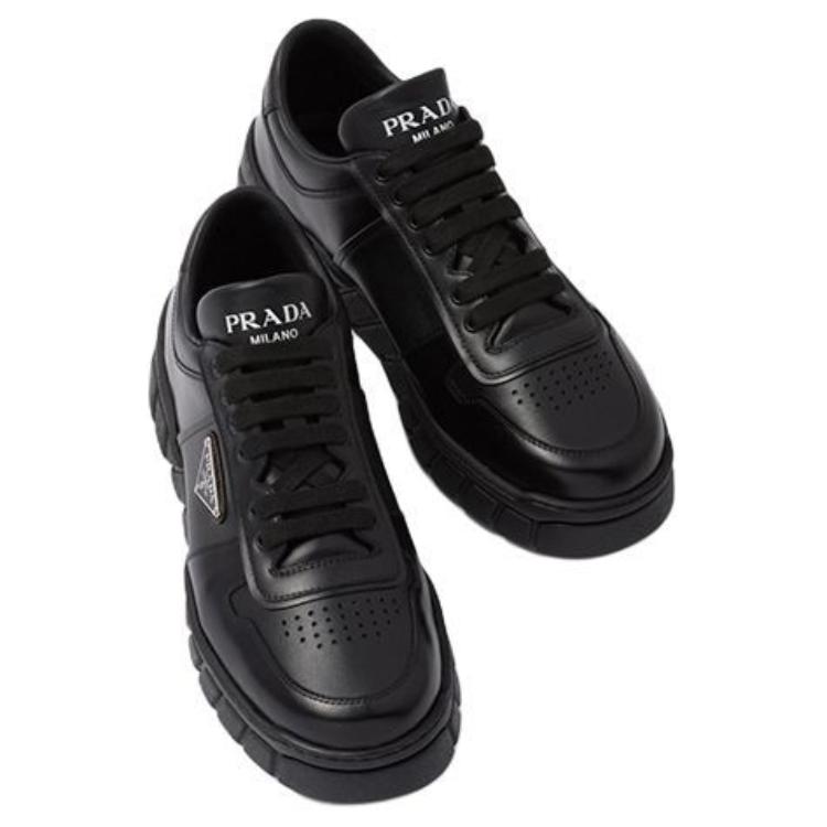 Prada Voluminous Sneakers Leather Black Black 圖 5