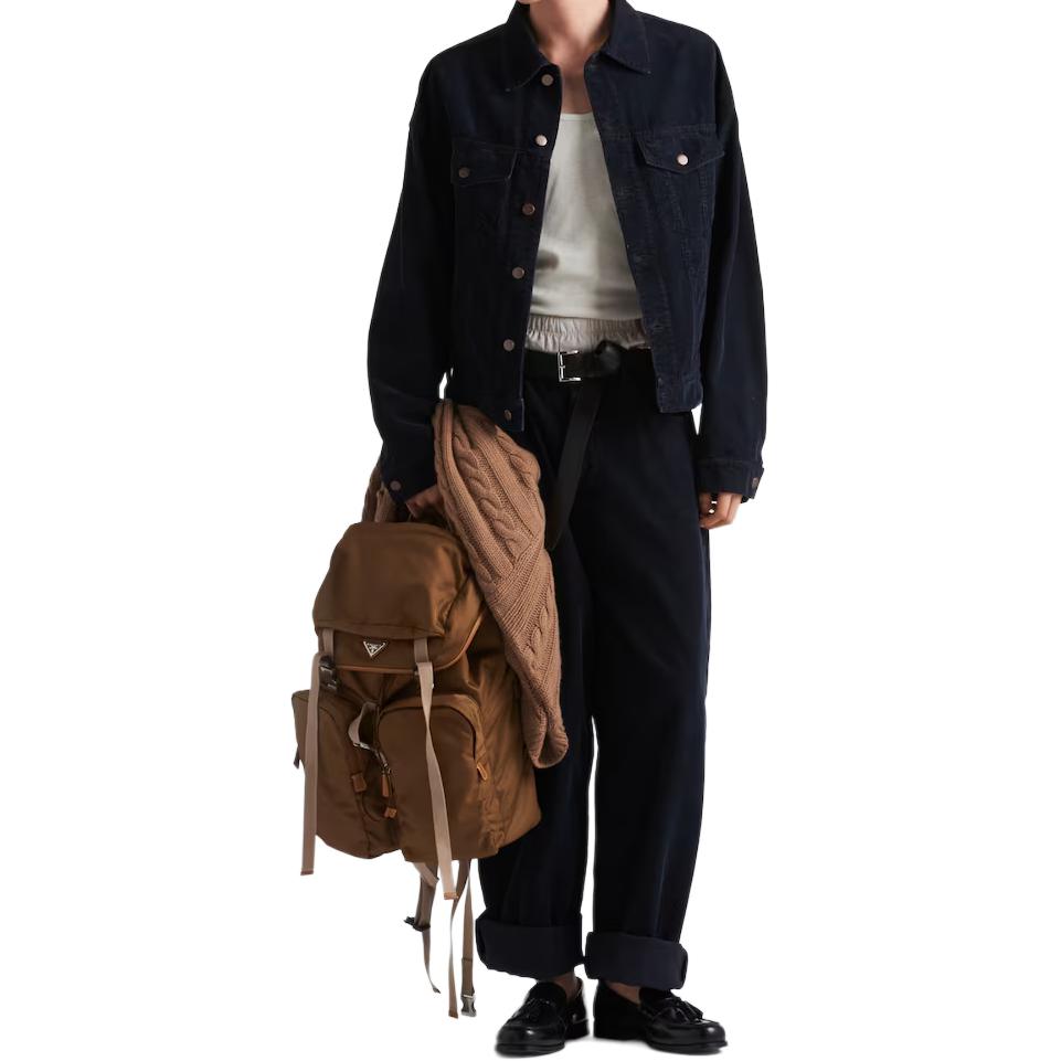 Lookbook PRADA Washed Single-Breasted Long Sleeve Jacket Men’s Deep Blue. GEB257-1449-F0008-S-AAO