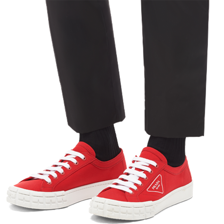 Details for PRADA 普拉達 Wheel 華達呢運動鞋 紅色