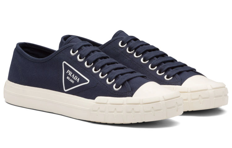 Order PRADA 普拉達 Wheel Vulcanizzato 織物 低幫時尚板鞋 藍色