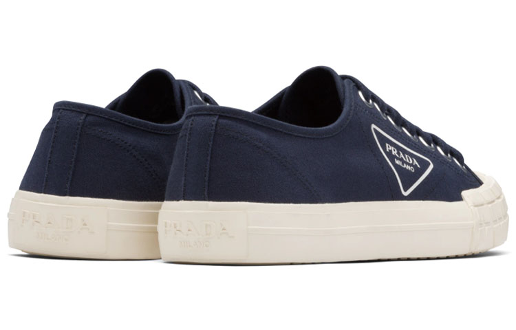 Lookbook PRADA 普拉達 Wheel Vulcanizzato 織物 低幫時尚板鞋 藍色