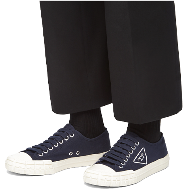 Details for PRADA 普拉達 Wheel Vulcanizzato 織物 低幫時尚板鞋 藍色