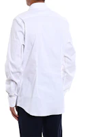 Sizing Kemeja Lengan Panjang Putih Prada Pria dengan Perlindungan Matahari. UCM608-F62-F0009