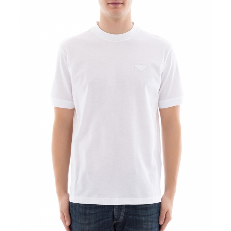 PRADA White Crew Neck Cotton T-Shirt UJN452-XGS-F0009-S-181 圖 4