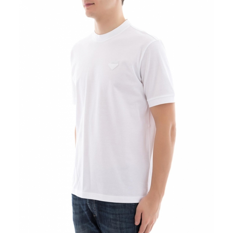 PRADA White Crew Neck Cotton T-Shirt UJN452-XGS-F0009-S-181 圖 6