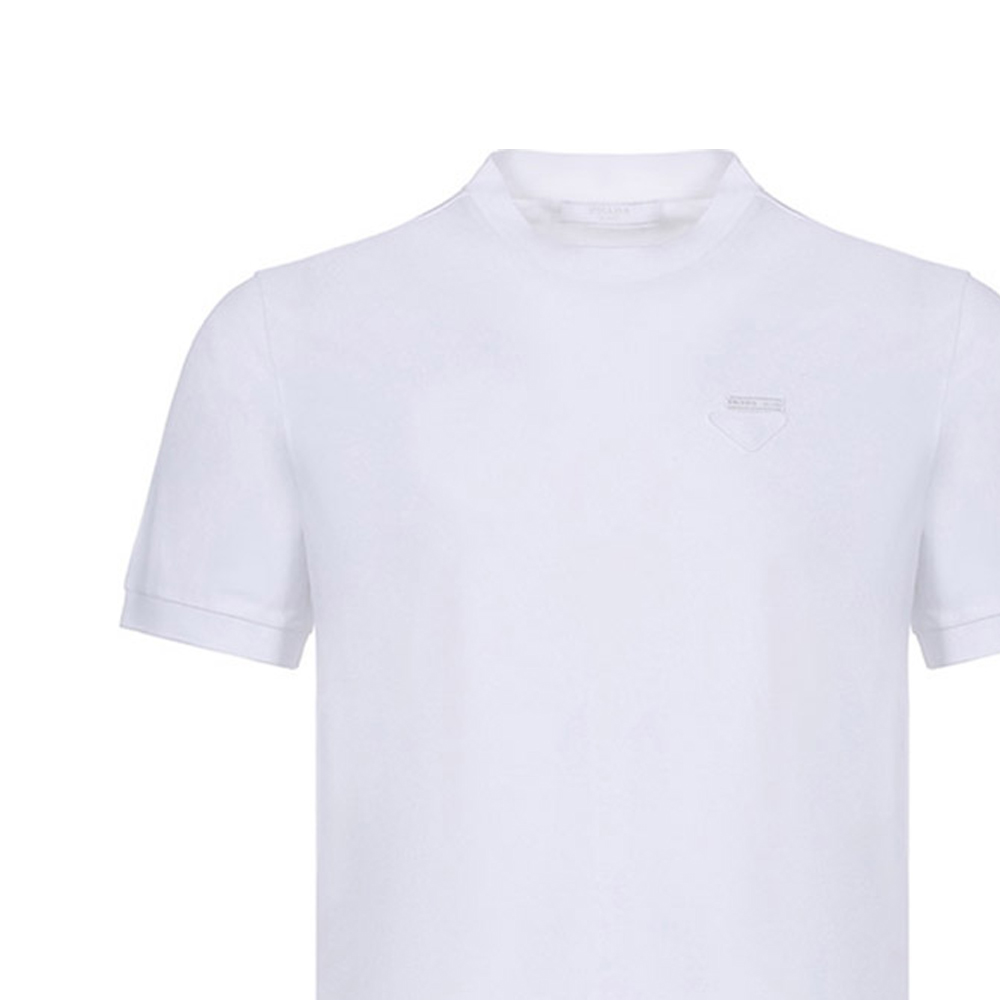 PRADA White Crew Neck Cotton T-Shirt UJN452-XGS-F0009-S-181 圖 7