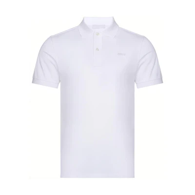 PRADA White Logo Print Short Sleeve Polo Shirt UJN444-XGS-F0009-S-181