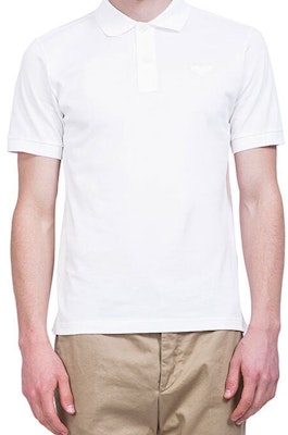 普拉达白色标志印花短袖POLO衫 UJN444-XGS-F0009-S-181 Shop 普拉达白色标志印花短袖POLO衫 UJN444-XGS-F0009-S-181