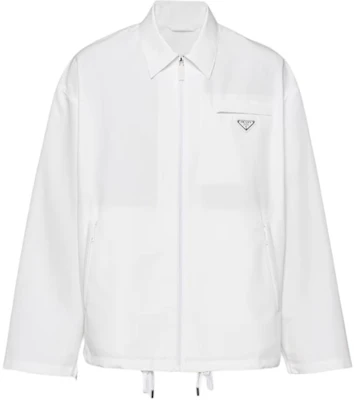 Prada 白色拉鍊襯衫領長袖外套 SGN889-1U1K-F0009-S-232 Buy Prada 白色拉鍊襯衫領長袖外套 SGN889-1U1K-F0009-S-232