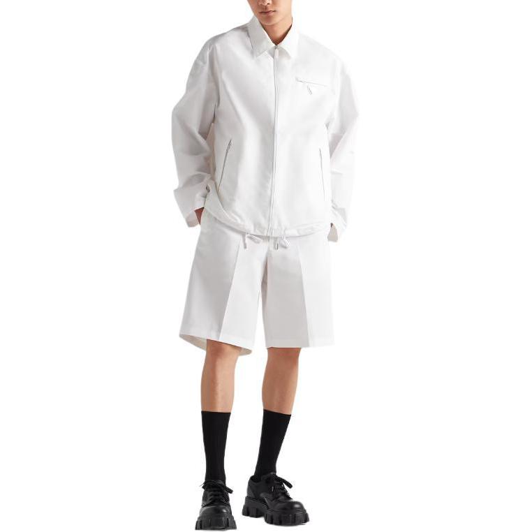 Lookbook Prada 白色拉鍊襯衫領長袖外套 SGN889-1U1K-F0009-S-232