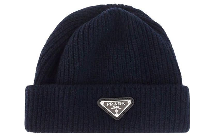 PRADA Wool Cashmere Knit Beanie Unisex Blue UMD489S2113IMF0SVF