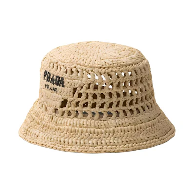 PRADA Yellow Logo Fashion Simple Casual Bucket Hat for Men. 1HC137_2C2T_F0018