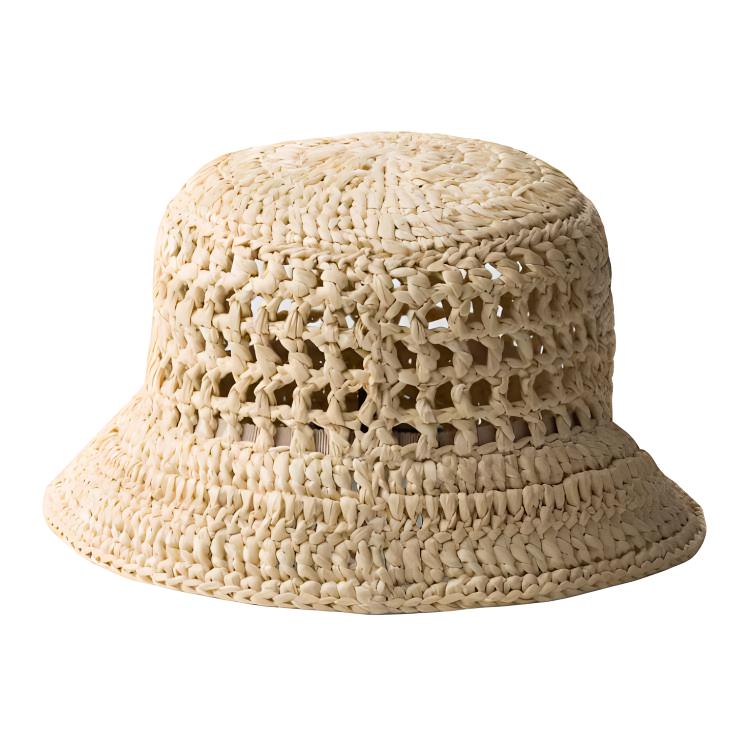 Lookbook PRADA Yellow Logo Fashion Simple Casual Bucket Hat for Men. 1HC137_2C2T_F0018