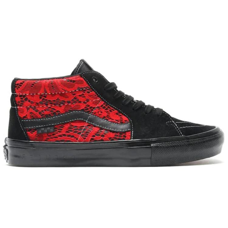 Order Premier x Vans Skate Grosso Mid 'Laced - Hitam Merah Risk' VN0A5KS16W3