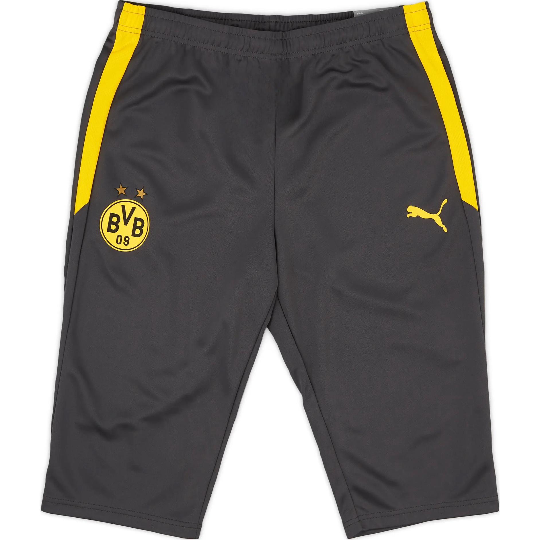 Puma 2021-22 Borussia Dortmund Logo Straight-Leg Football Pants Black Unisex 759145-04