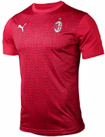 Puma 2021 AC Milan Home Soccer Training Crewneck Breathable Tee Red (Men) 758229-01 Puma 2021 AC Milan Home Soccer Training Crewneck Breathable Tee Red (Men) 758229-01