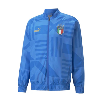 Puma 2022-2023 Italy Logo Print Loose Fit Zip Jacket Blue 767053