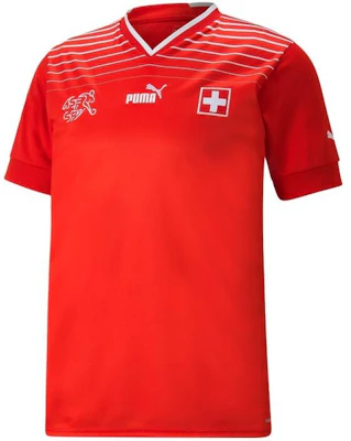 Puma 2022 Qatar World Cup Switzerland Home Fan Jersey Red ( V-Neck Short Sleeve) 765925-01 Buy Puma 2022 Qatar World Cup Switzerland Home Fan Jersey Red ( V-Neck Short Sleeve) 765925-01