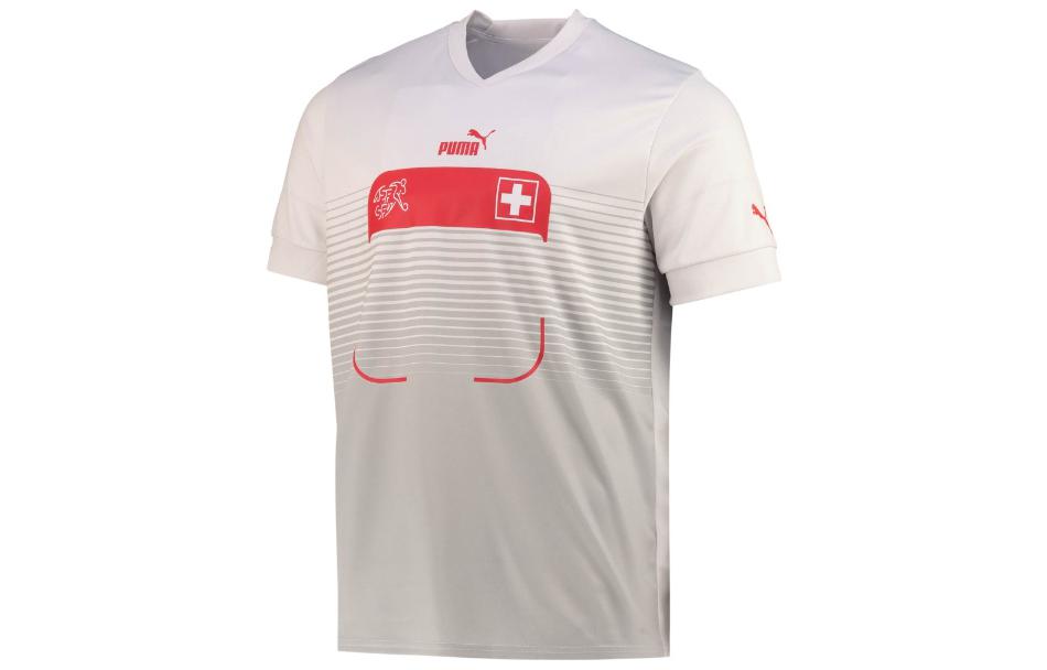 Puma 2022 Switzerland Away Fan Jersey White - Qatar World Cup V-Neck Short Sleeve 765930-03