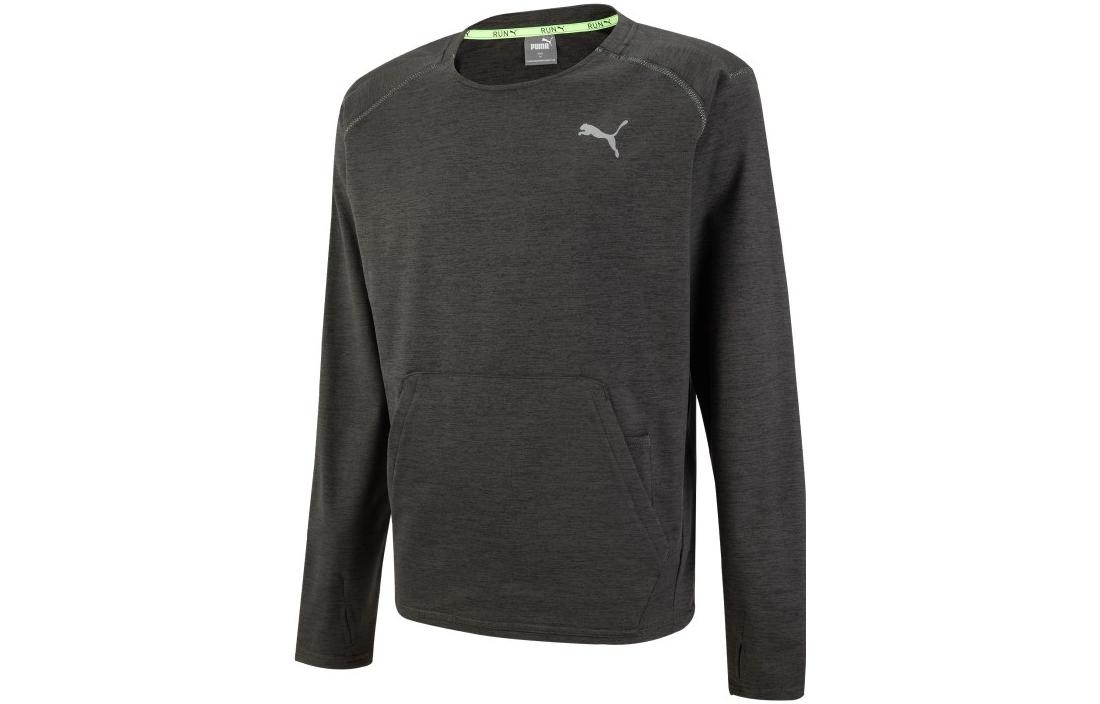 Puma 4 Symbols Cloudspun Sweatshirt Kangaroo Pocket Black/Grey 522686-01