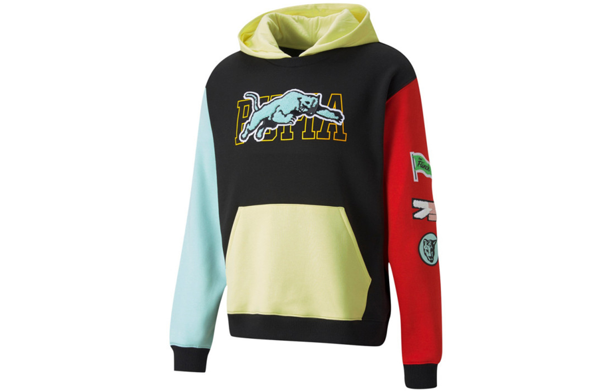 Puma 组合 Embroidered Colorblock Pullover Hoodie Red - Sportswear 532102-01