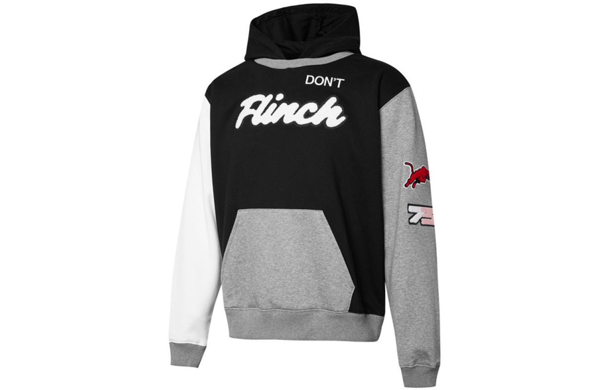 Puma 组合 Hoodie Embroidered Colorblock Knit Pullover - Black 532102-03