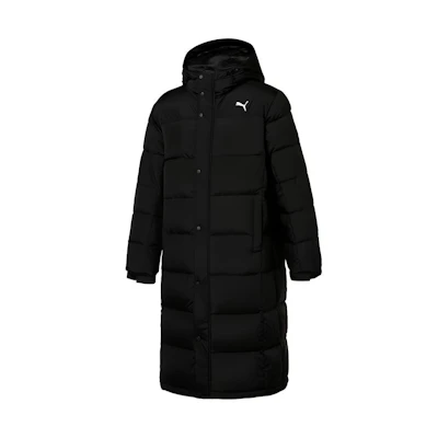 PUMA Black Down Jacket with Logo Print and Hood 932708-01