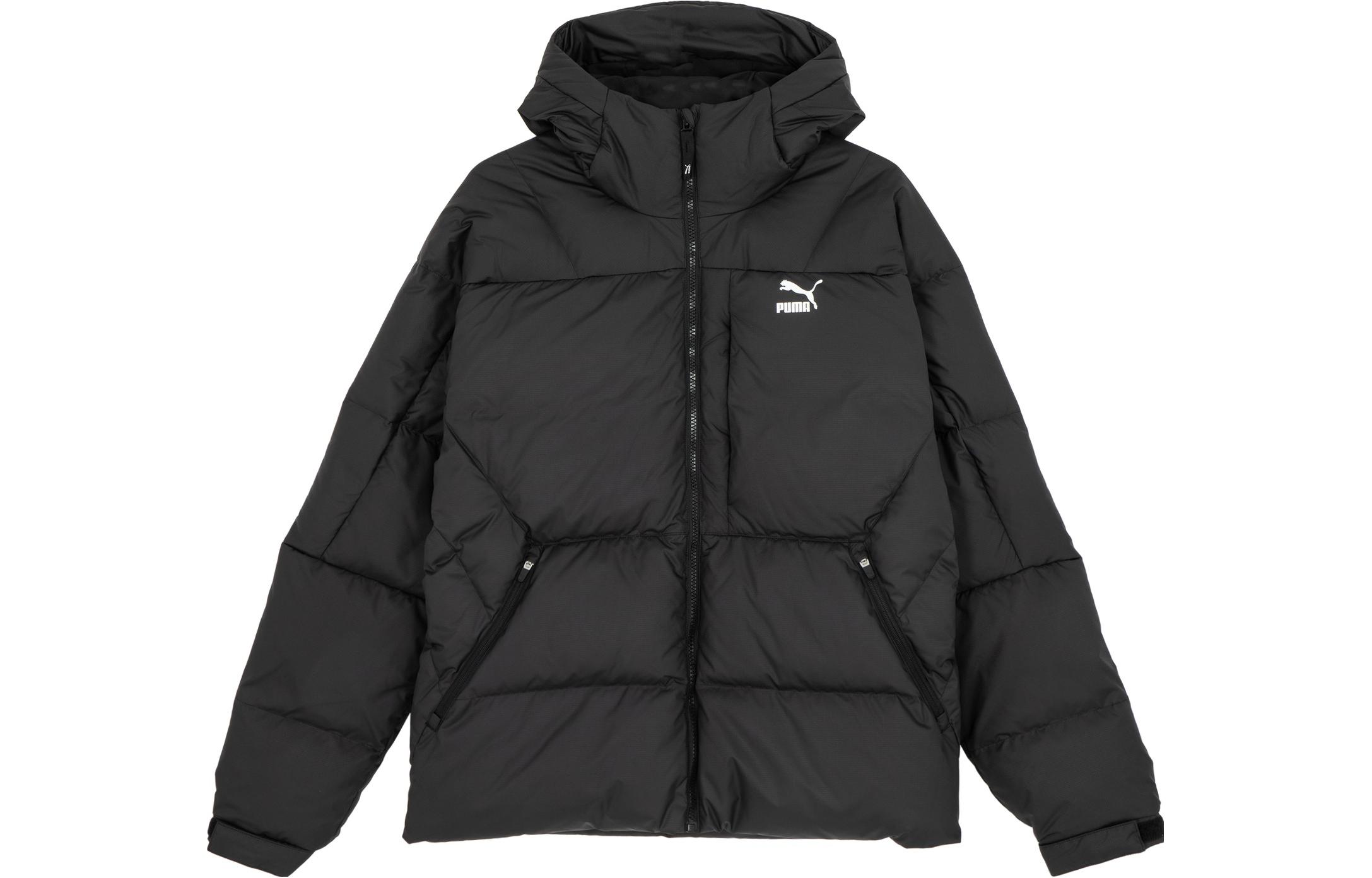 PUMA  Black Hooded Long Sleeve Puffer Jacket 623496-01