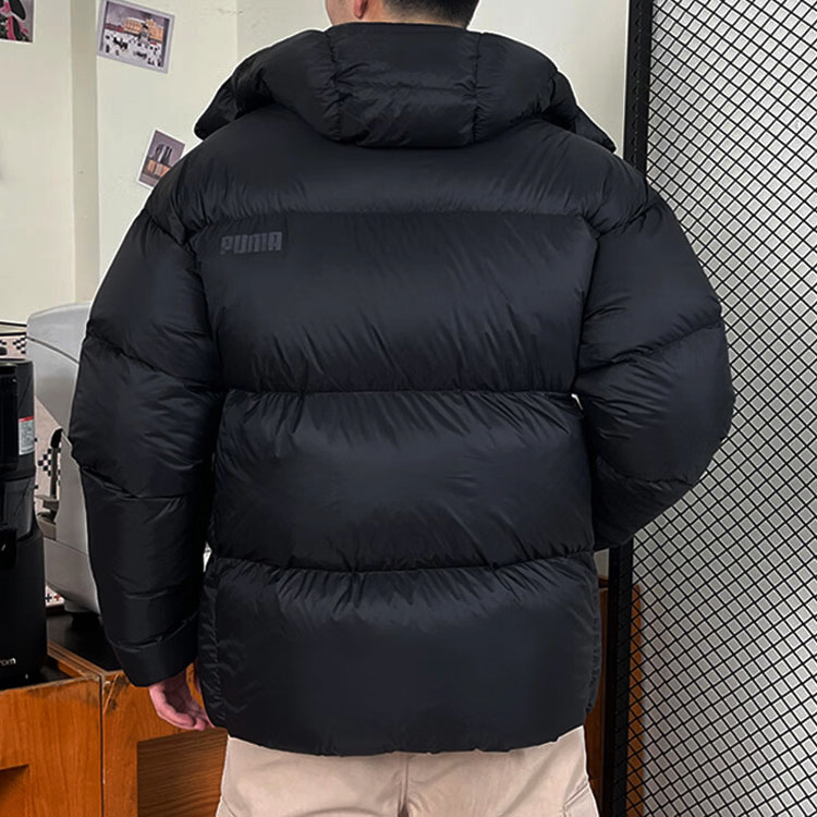 Details for プーマ ブラック フード付きパファージャケット 長袖 サーマルコート. 678334-01