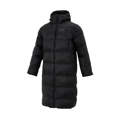 PUMA Black Hooded Windproof Down Jacket for Outdoor Training. 678345-01