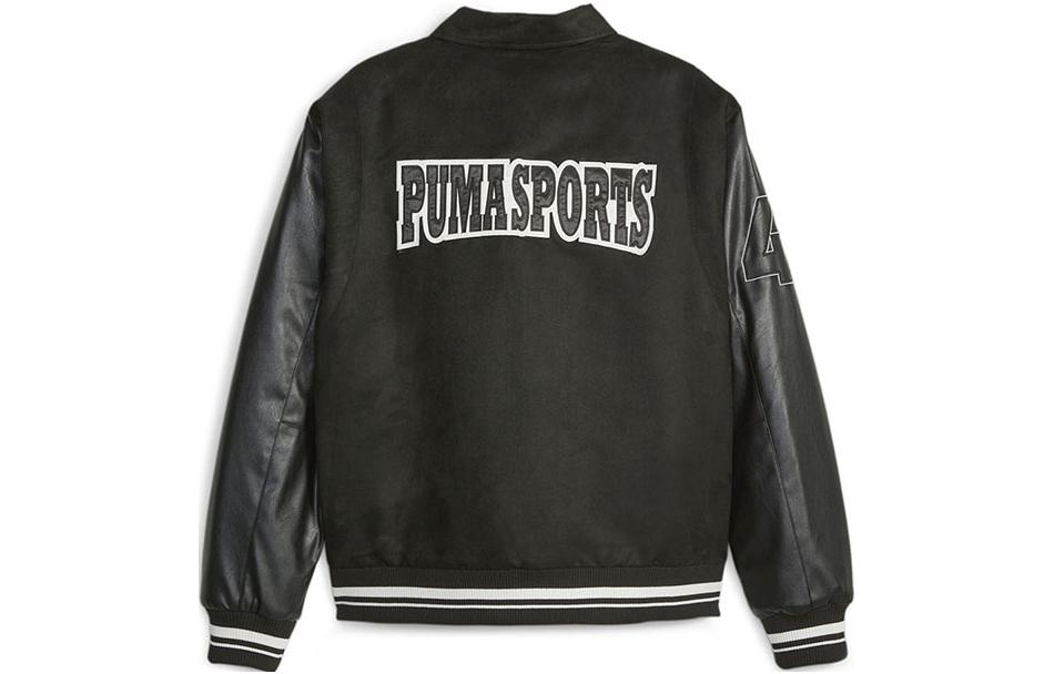 Lookbook PUMA 黑色拼接字母印花休閒長袖外套 623509-01