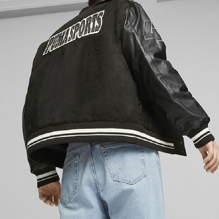 Purchase PUMA 黑色拼接字母印花休閒長袖外套 623509-01