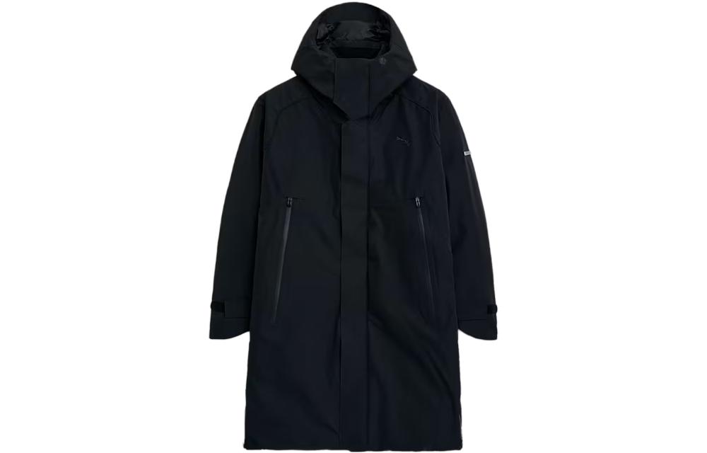 Order PUMA 黑色印花标志中长款连帽夹克。 940160-01