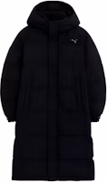 PUMA Black Long Down Jacket with Solid Logo and Zipper Hoodie. 940165-01 PUMA Black Long Down Jacket with Solid Logo and Zipper Hoodie. 940165-01