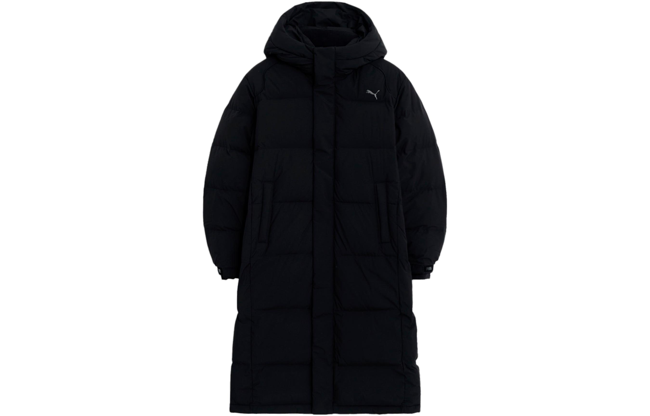 Order PUMA Jaket Panjang Hitam dengan Logo, Hoodie Zip dan Reka Bentuk Kemas. 940165-01