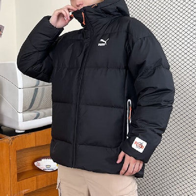 プーマ ブラック 無地 ダウンジャケット フーディー カジュアル 長袖コート 624529-01 Shop プーマ ブラック 無地 ダウンジャケット フーディー カジュアル 長袖コート 624529-01