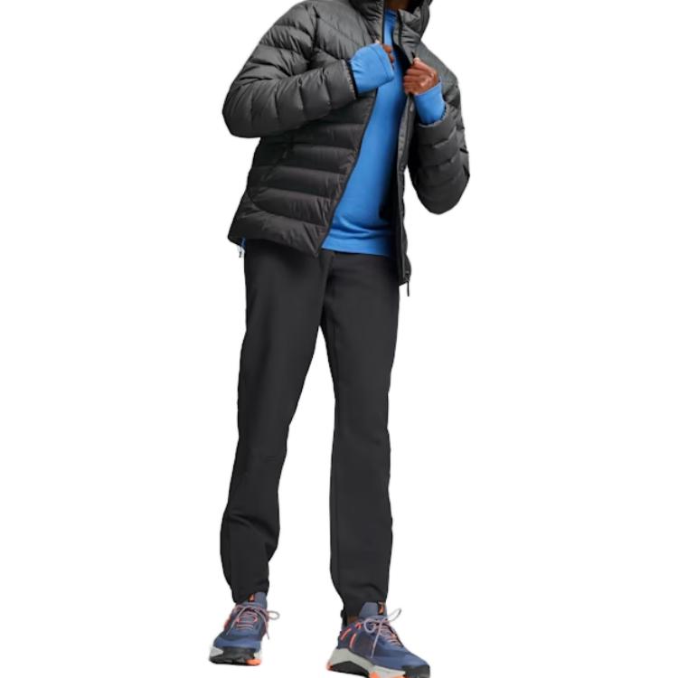 Shop PUMA 黑色拉鍊連帽長袖羽絨外套 524109-01