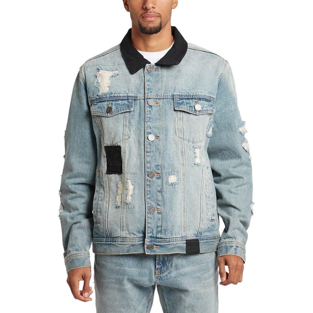 PUMA  Blue Denim Jacket Outdoor Casual Sportswear with Polo Collar. 575588-77 圖 3