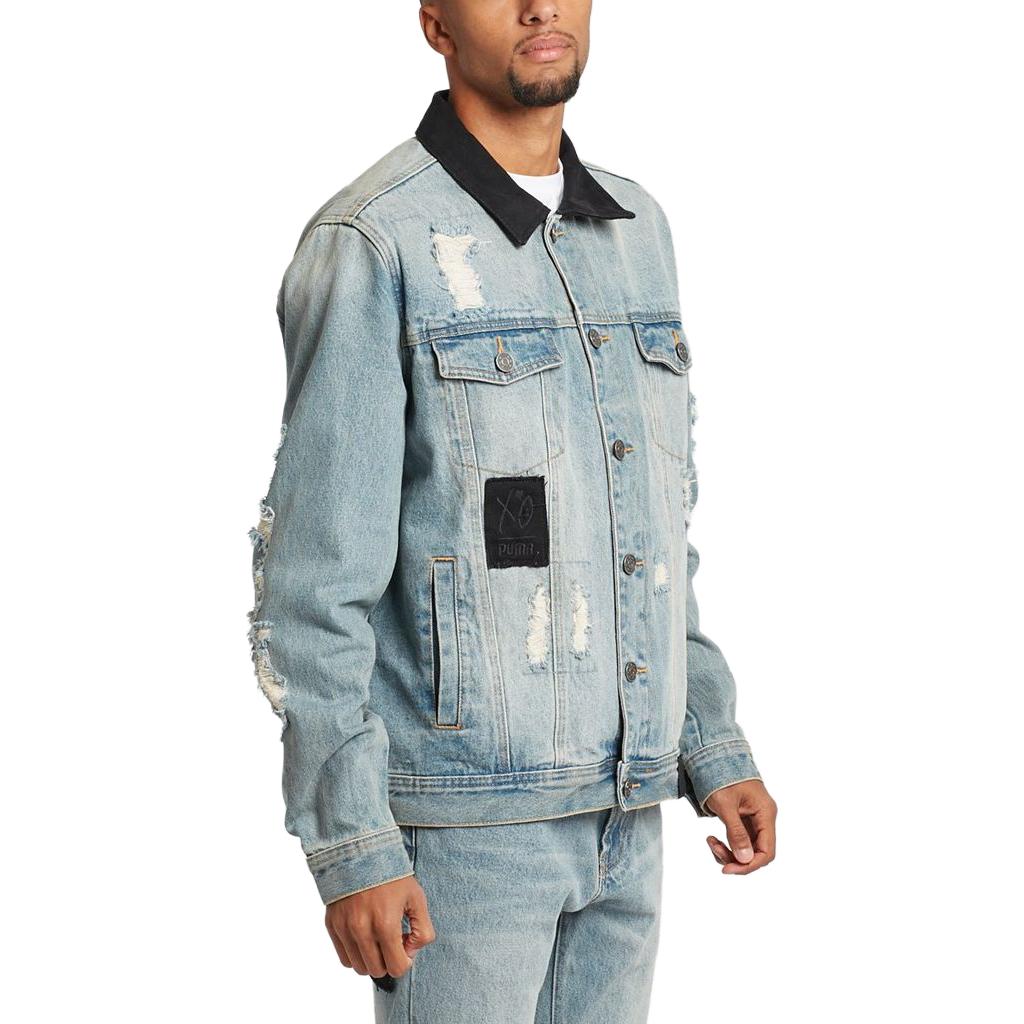 PUMA  Blue Denim Jacket Outdoor Casual Sportswear with Polo Collar. 575588-77 圖 4