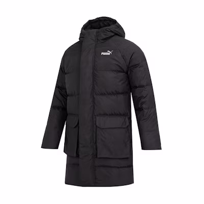 PUMA Das Long Down Jacket Black - Warm Windproof Casual Winter Coat 674641-01
