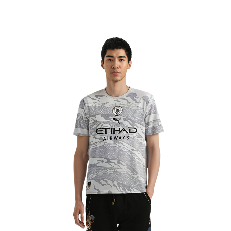 Purchase PUMA 龍紋圓領灰色休閒運動T恤 778516-20